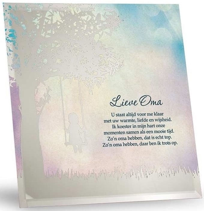"Silver Silhouette spiegel ""Lieve Oma"""