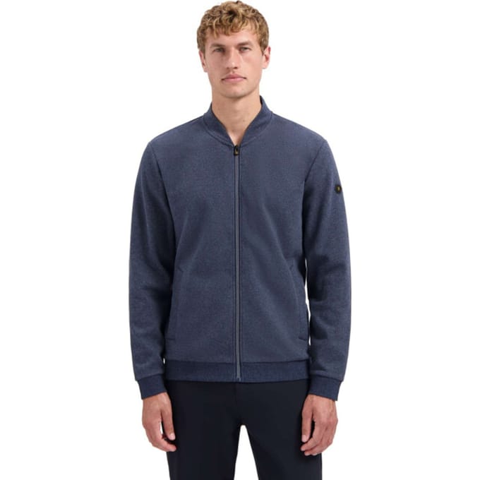No Excess Sweater Full Zip College Collar Twill Relief Night Größe: L | Pullover Outlet | Herren | Schwarz