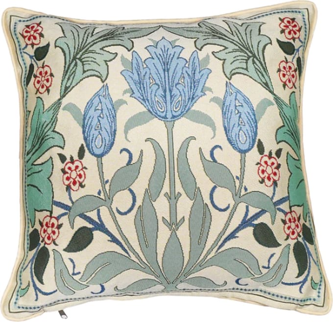 Kussenhoes - Kunst - Luxe gobelinstof - Blauwe tulp - 45 x 45 cm