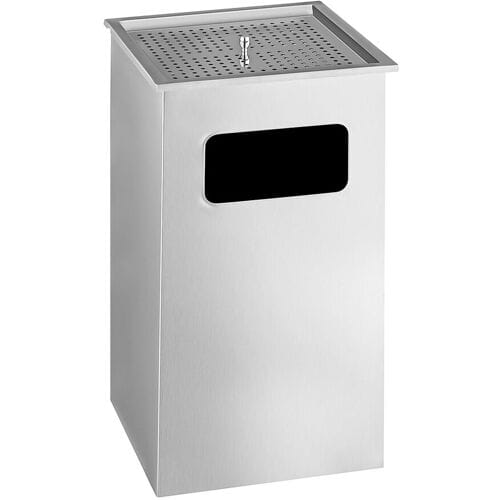 GGM Gastro Mülleimer - mit Aschenbecher - Edelstahl Zilver