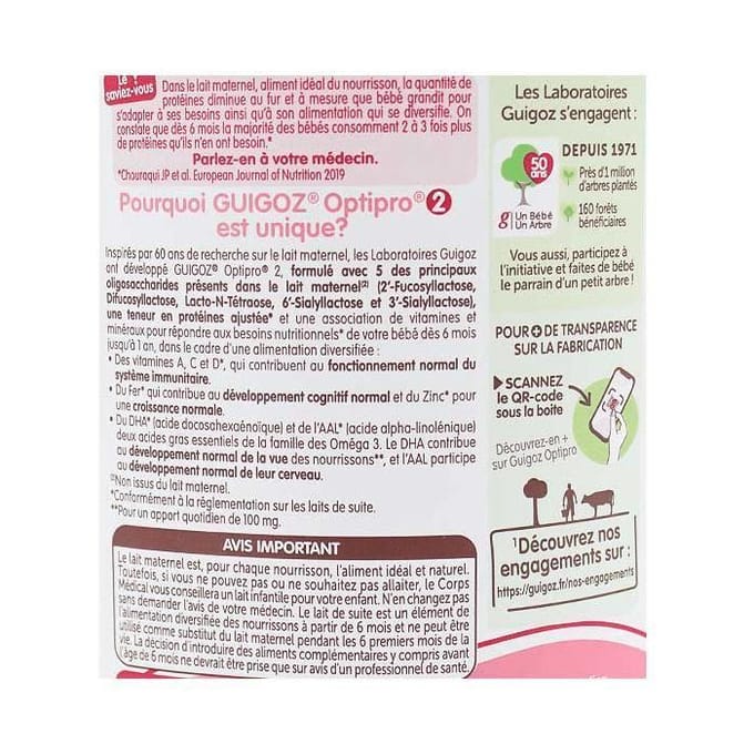 Guigoz Optipro Lait 2ème Age +6m 780g