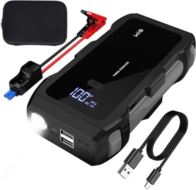 Noodstartkabel - Accubooster - Auto Starten - 8000A Maximale Stroom - 12V - Zwart