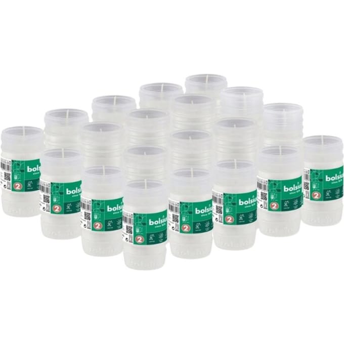 Bolsius RP2 Bougies en Paraffine Inserts 45H 20 Pièces
