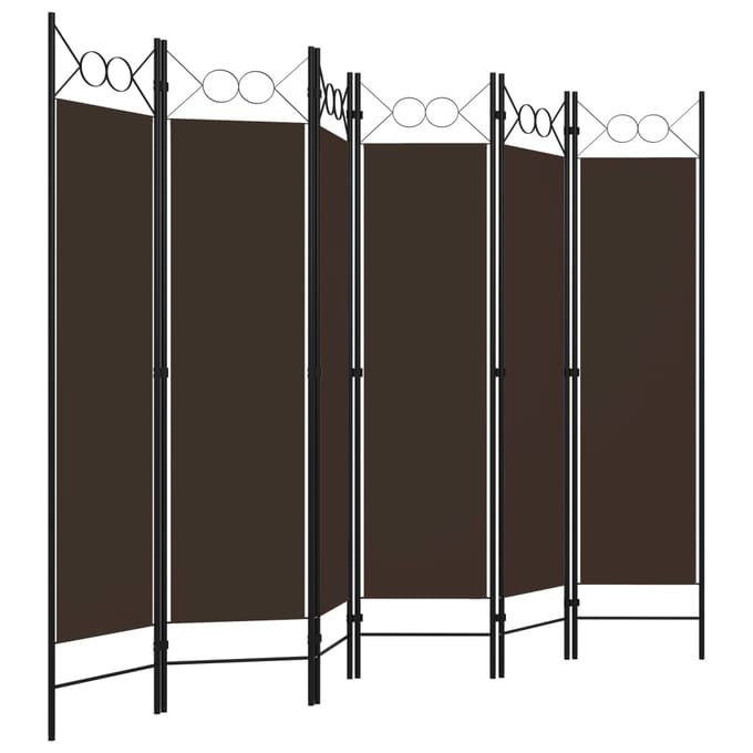 vidaXL - Kamerscherm - met - 6 - panelen - 240x180 - cm - bruin