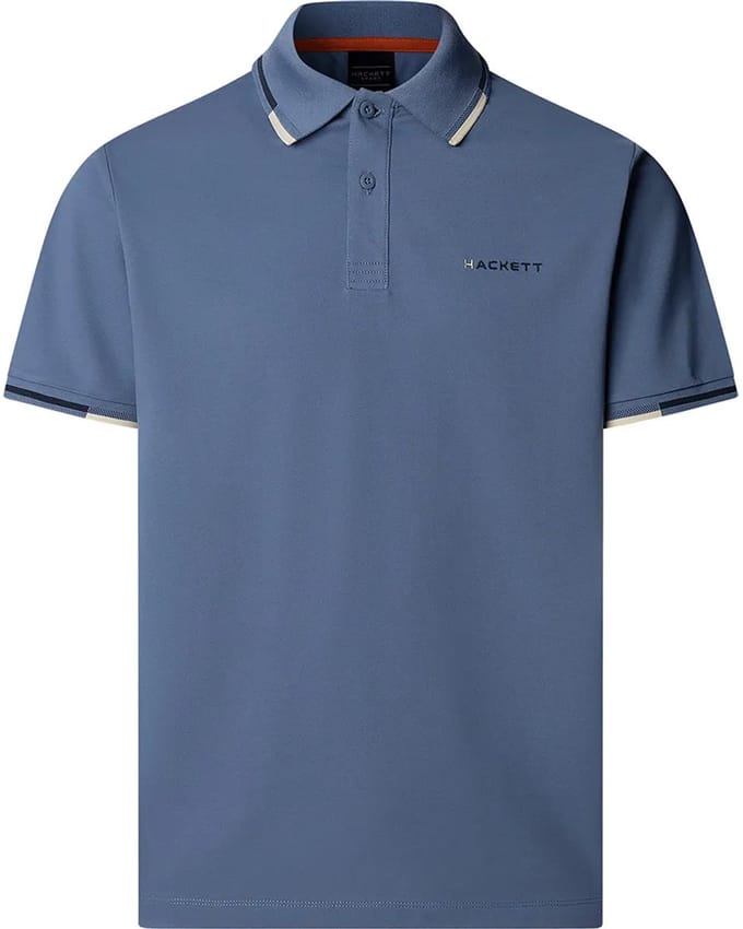 Hackett Coast Tipped Korte Mouw Poloshirt Blauw 3XL Man