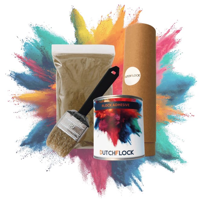 Flocking Kit Arena Medium | 200gr. flocking poeder - 250ml flock lijm - applicator - kwast