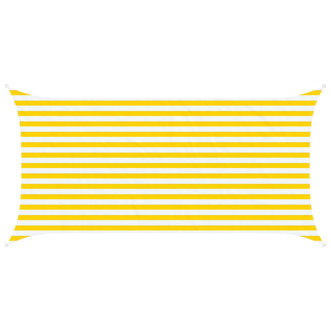 vidaXL - Zonneschaduw - Geel - en - Wit - 2 - x - 4 - m - 100% - Polyester - Oxford