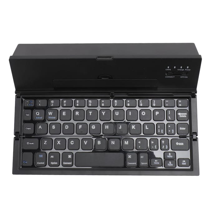 Opvouwbaar Bluetooth Toetsenbord Draagbaar Opvouwbaar Draadloos Toetsenbord met Standaard voor IOS Telefoon Tablets gray