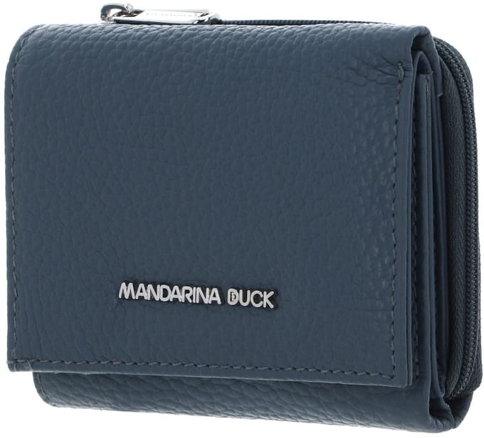 MANDARINA DUCK Leren portemonnee Mellow Wallet Iron petrol