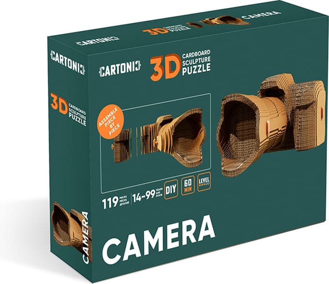 CARTONIC 3D PUZZEL-camera- 3D puzzel-karton-decoratie-kinderen-puzzel-DIY