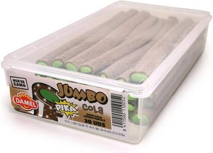 Damel Jumbo Zure Cola Sticks 30 stuks