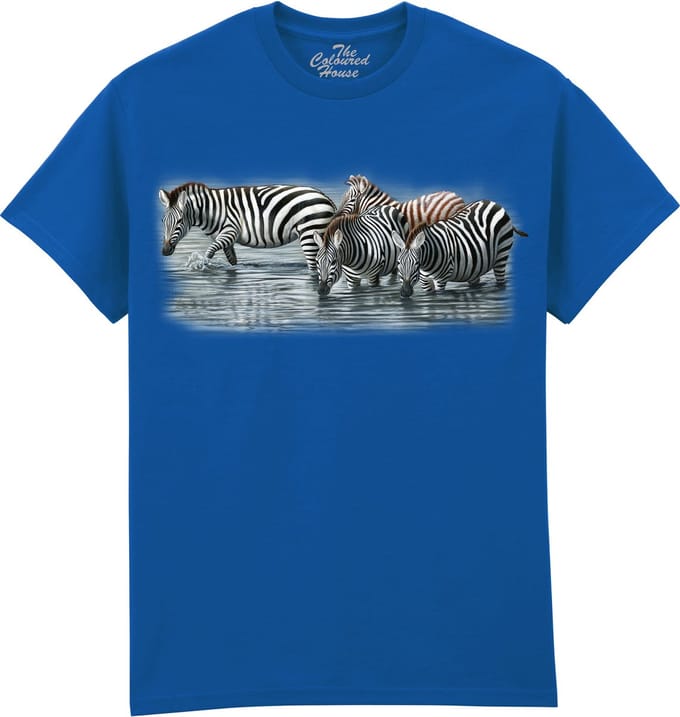Zebra Water Hole The Coloured House T-shirt M