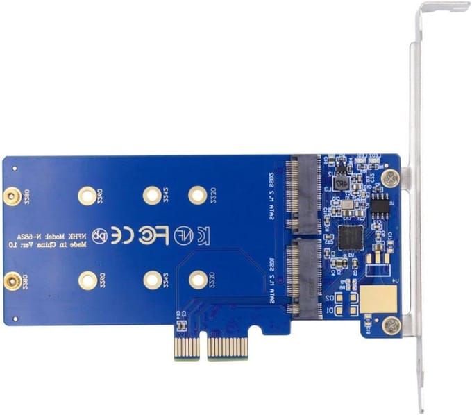M.2 SSD Adapter - SATA naar PCIe - Opslag Uitbreiden - Dubbele SSD Ondersteuning - 12 cm - N.v.t.