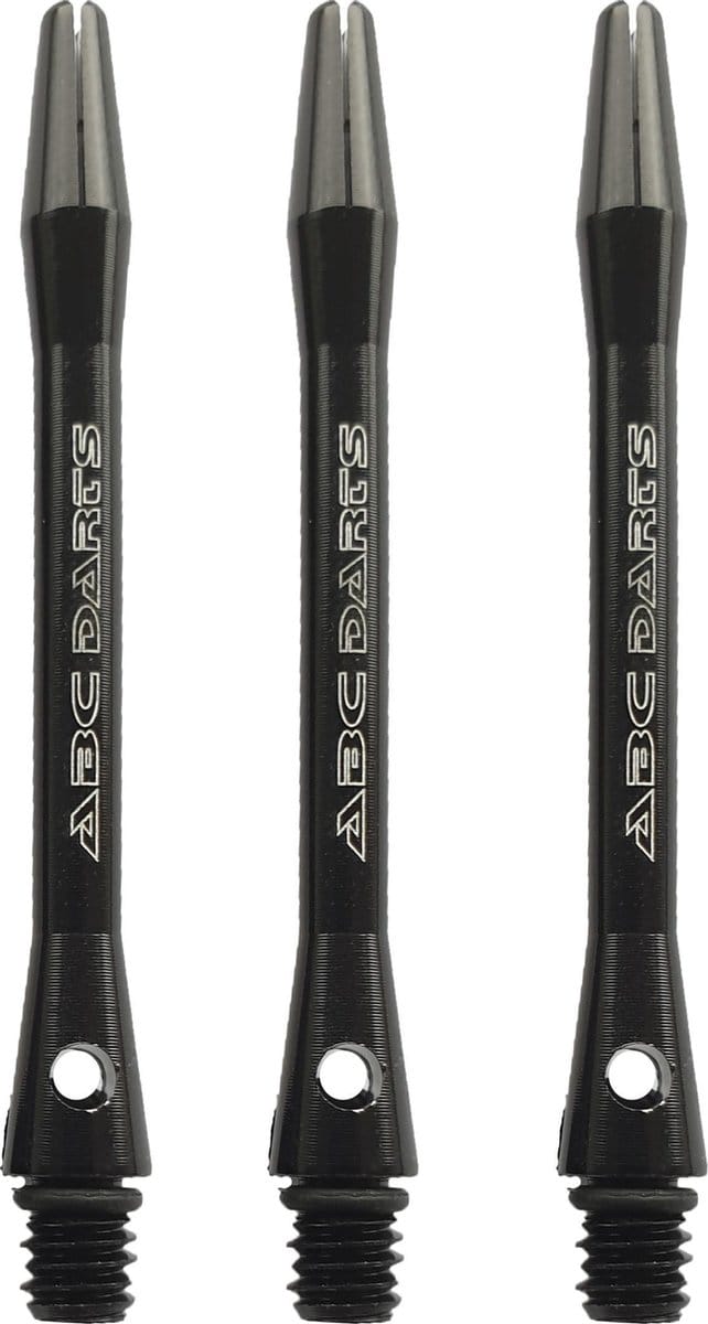 ABC Darts - Dart Shafts - Aluminium Zwart - Medium - 3 Sets (9 stuks)