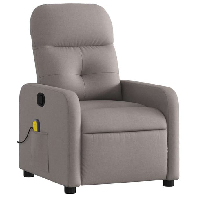 vidaXL - Massagestoel - verstelbaar - stof - taupe