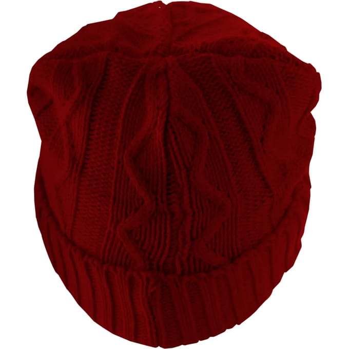MSTRDS - Beanie Cable Flap maroon one size Beanie Muts - Rood