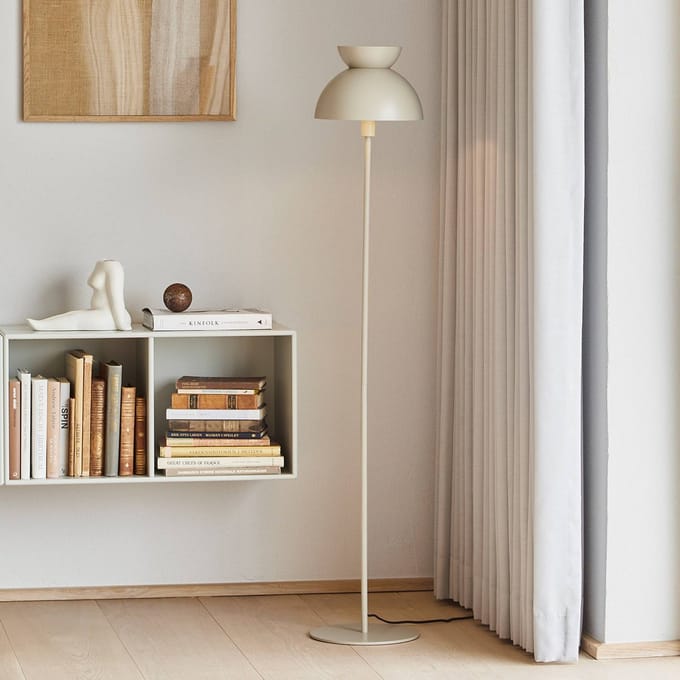 FRANDSEN vloerlamp Butterfly, grijs, 135 cm, E14