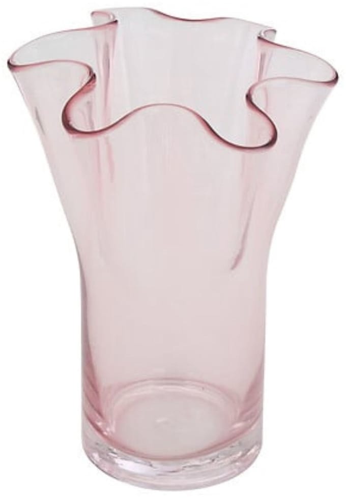 Atmosphera - Glazen Vaas Rozenbloem - 23.5 cm Mondgeblazen - Waterdicht
