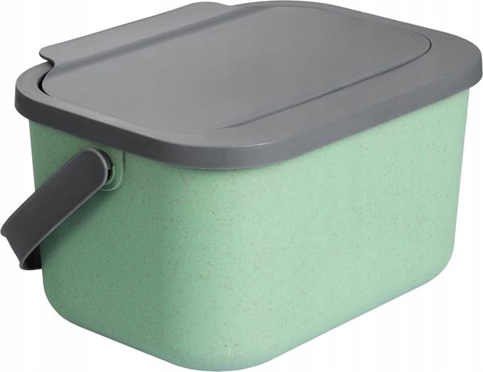 Practic Mini Bini - Bioafvalbak - inhoud 4,5 liter - groen met grijs deksel