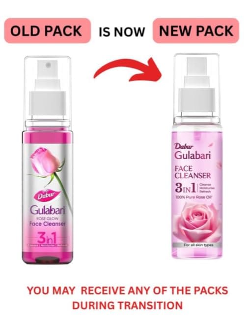 Dabur Gulabari Nettoyant Visage Éclat Rose 100 ml Pack de 1, Lotion Tonique Hydratante & Hydratant white
