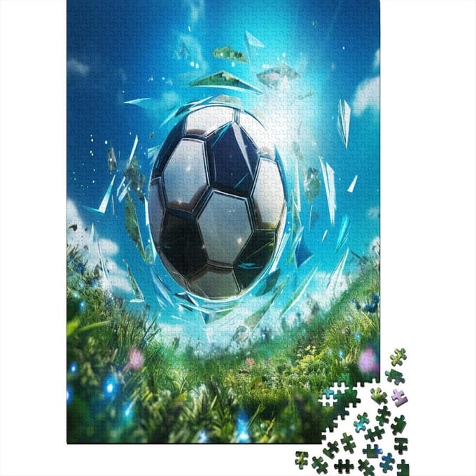 Voetbal Legpuzzel - 1000 Stukjes - Ontspanning Thuis - Premium Gerecycled Karton - 75 x 50 cm