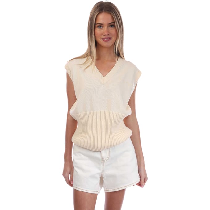 Off White Dames Zwemmen Mouwloos Top (Beige)