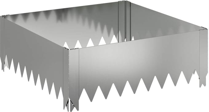 vidaXL - Gazonrand - 60 - x - 60 - x - 20 - cm - Staal - Zilverkleurig