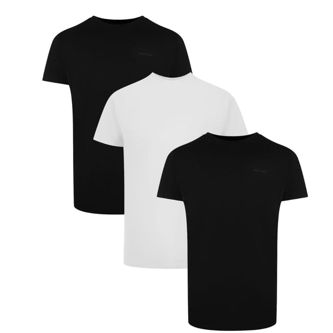 Korte Mouwen Logo Tri-Pack T-shirt in Zwart en Wit