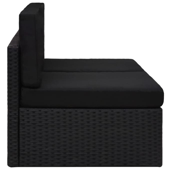 vidaXL - Tweezitsbank - sectioneel - poly - rattan - zwart