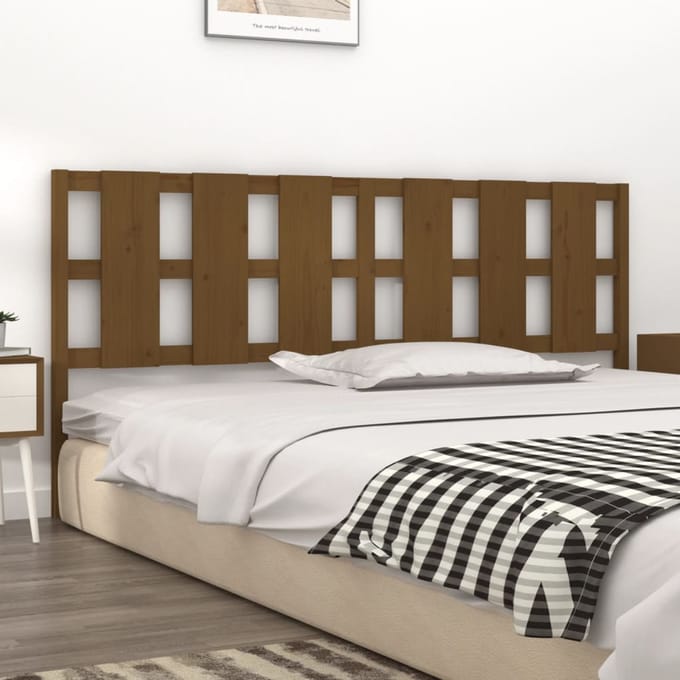 vidaXL - Hoofdbord - 205,5x4x100 - cm - massief - grenenhout - honingbruin