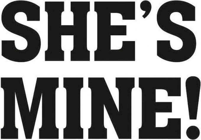 Schoenstickers bruiloft She's Mine - trouwen - bruidegom - bruid - soulmates - sticker