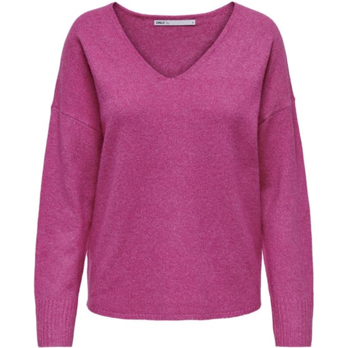 Only Trui Onlrica Life L/s V-neck Pullo Knt N 15224360 Raspberry Rose/melange Dames Maat - S