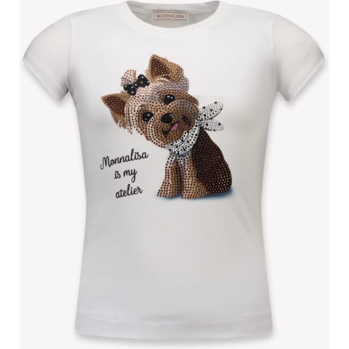 t-shirt hond meisje wit