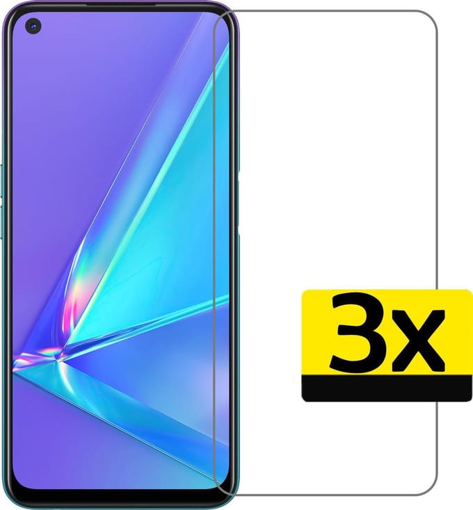 Screenprotector - Geschikt voor OPPO A72 - 3 Stuks - Extra Sterk - Beschermglas - Gehard Glas - Tempered Glass - Screen Protector