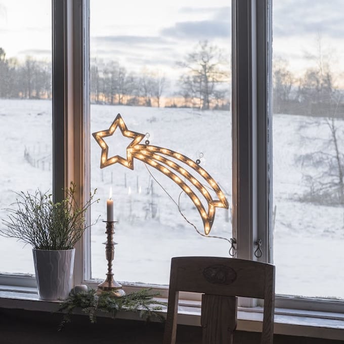 Konstsmide Christmas Raamsilhouet Komet met LED voor binnen warmwit