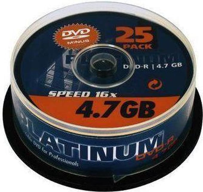 DVD-R  Platinum 4,7GB 25pcs Spin.     16x