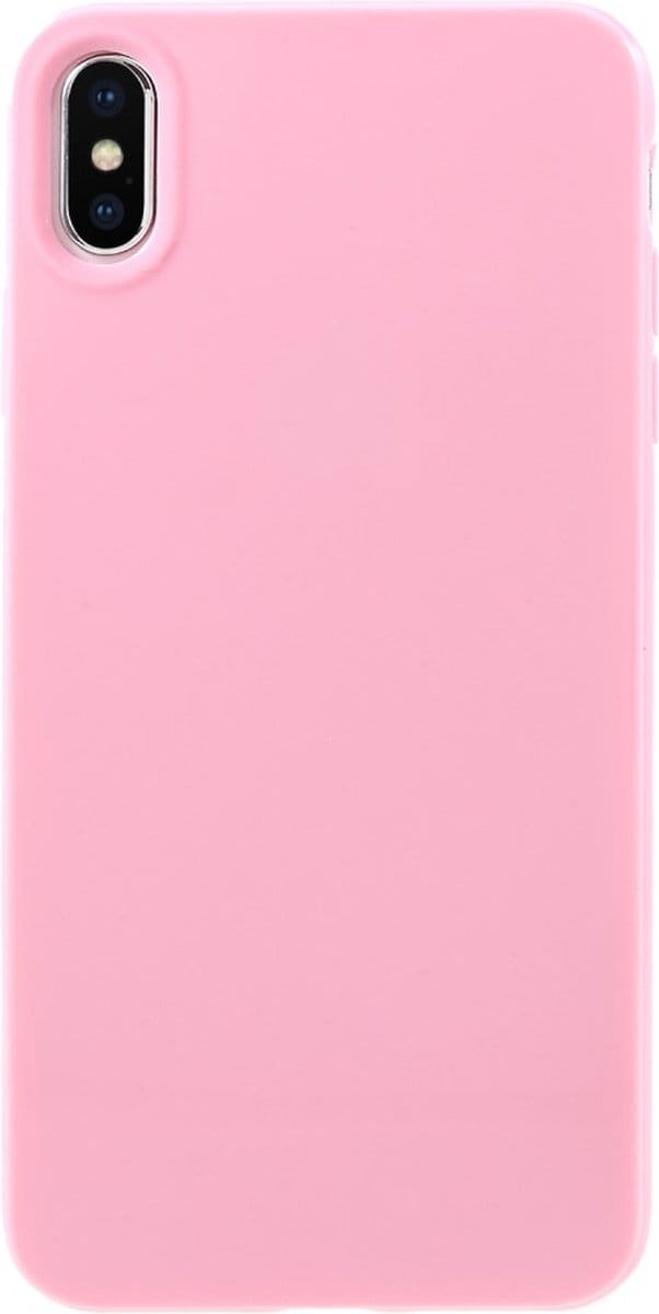 Peachy Flexibel TPU hoesje geschikt voor iPhone XS Max case - Glanzend Roze