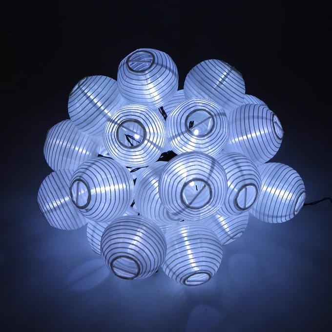 5 Meter/16,4 Ft 20 LED's Op Zonne-energie Energie Feeën Slingers Lantaarn Licht Gazonlamp met Constant wit