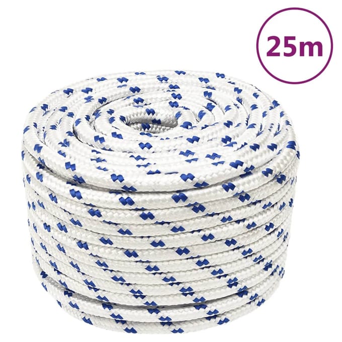 vidaXL - Boot - touw - 14 - mm - 25 - m - polypropyleen - wit