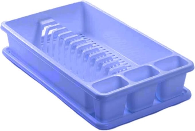 PlasticForte Afdruiprek met lekbak - blauw - 45 x 26 cm - afwasrek