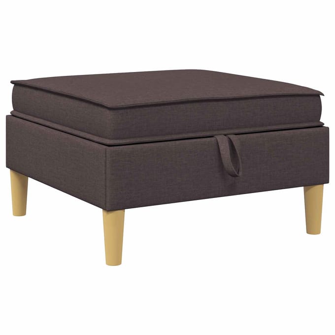 vidaXL - Sofa - Kruk - met - Opbergruimte - Donkerbruin - Stof