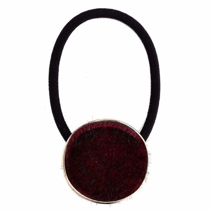 Haarsoires Haarelastiek – Cirkel 3cm - Metaal & Vilt - Rood Goud