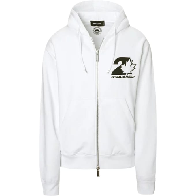 Dsquared2 Cool Fit Maple Leaf Logo Witte Hoodie