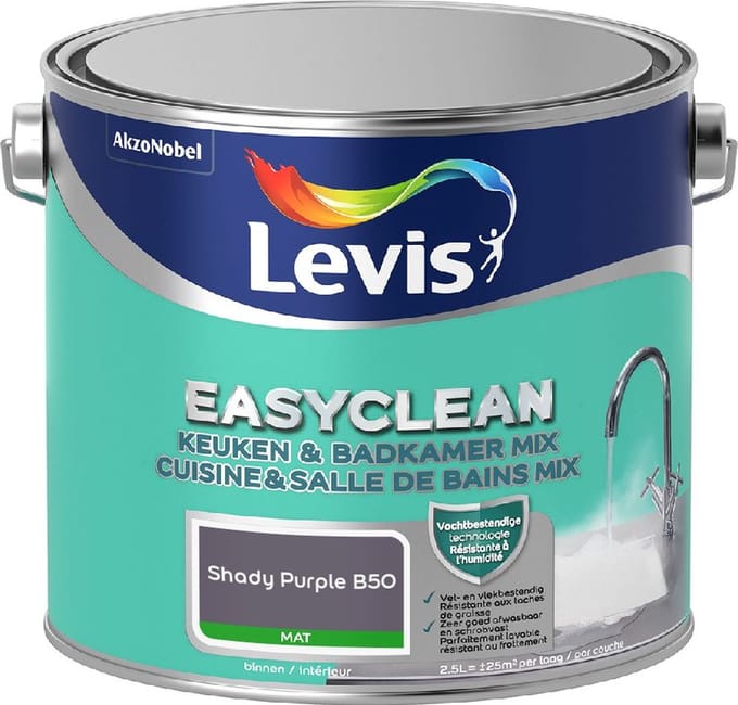 Levis - Easyclean Keuken & Badkamer Mix - Shady Purple B50 - Mengverf - 2,5 L