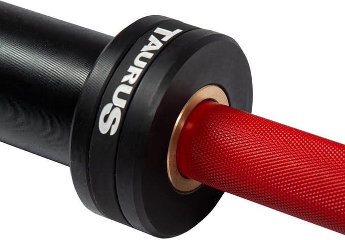 Taurus lange halterstang 50 mm - Professioneel tot 680 kg - Diverse kleuren Rood