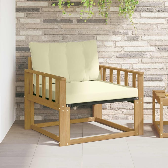 vidaXL - Buiten - bank - set - Massief - Acaciahout - en - Textilene