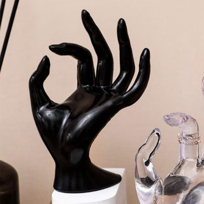 Porte-bagues Support pour main Forme OK Élégant Présentoir à bijoux pour la maison et les bijouteries de détail blanc