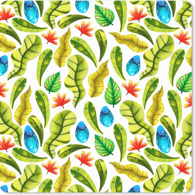 Muismat 20x20 cm - Mousepad Bloemen - Jungle - Bladeren - Muismatten
