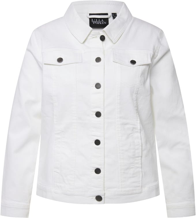 Ulla Popken - Dames - Jeansjas - Wit denim - Maat 42