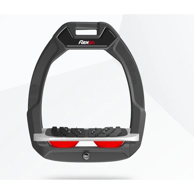 Veiligheidsstijgers voor paardrijden Ingebogen Ultra Grip Antraciet/Grijs/Rood Flex-On Safe-On